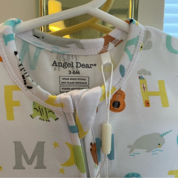 SOLD!!! NWT Angel Dear Bamboo Alphabet Print Footie Pajama with Foldover Cuffs - Picture 7 of 10